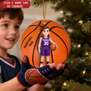 Basketball Girl Boy - Personalized Acrylic Ornament - Christmas Gift For Teen Boy Teen Girl