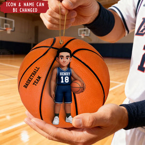 Basketball Girl Boy - Personalized Acrylic Ornament - Christmas Gift For Teen Boy Teen Girl