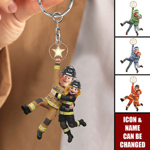 Firefighter Couple - Personalized Acrylic Keychain