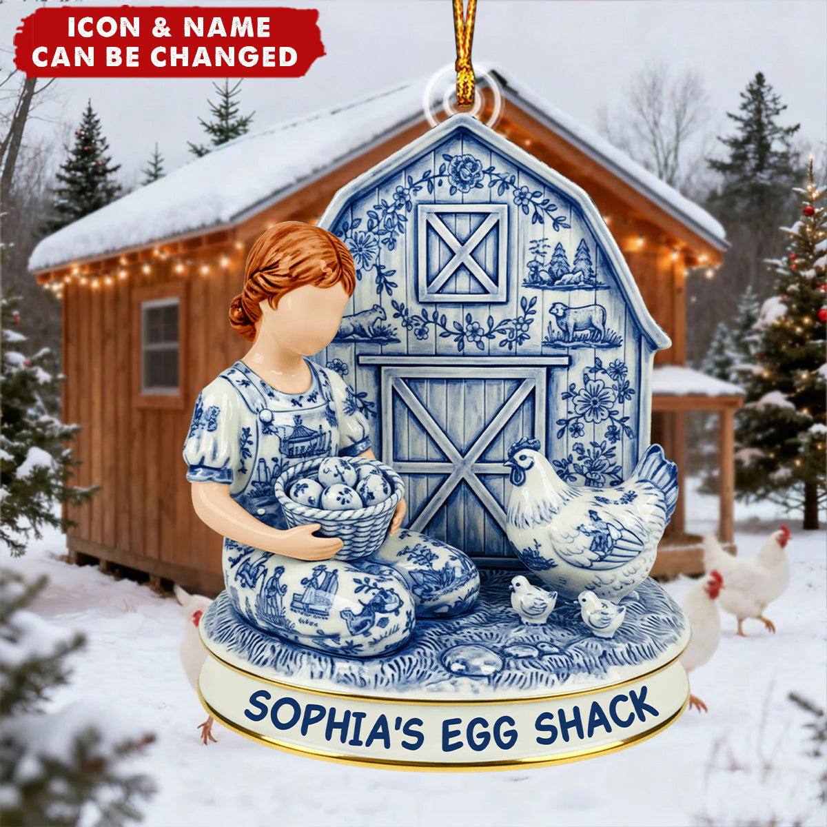 Chicken Farm Acrylic Ornament - Personalized Gifts For Farmers