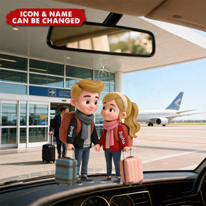 Personalized Travel Car Ornament For Adventure Couple - Perfect Gift For Him, For Her
