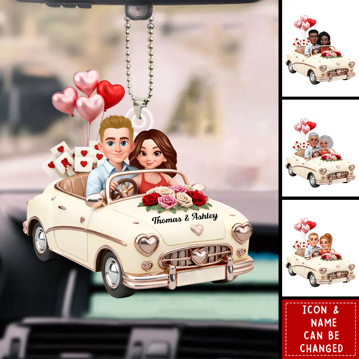 Our Journey Still Goes On - Personalized Car Ornament- Valentine's Gift For Him, For Her, For Couple