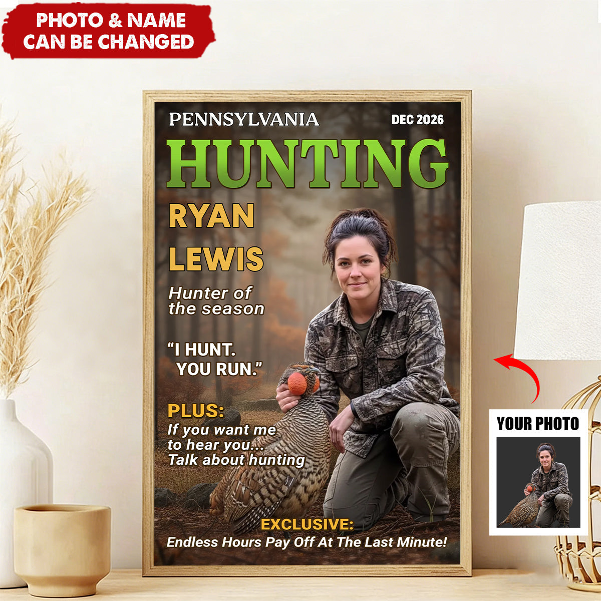 Custom Photo Magazine Vertical Poster - Personalized Christmas Birthday Hunting Gifts For Hunters - Moments Like This Are Earned