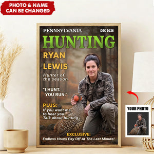 Custom Photo Magazine Vertical Poster - Personalized Christmas Birthday Hunting Gifts For Hunters - Moments Like This Are Earned