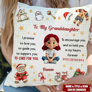 To My Granddaughter Love Promise Pillow, Personalized Pillow, Perfect Gift For Family