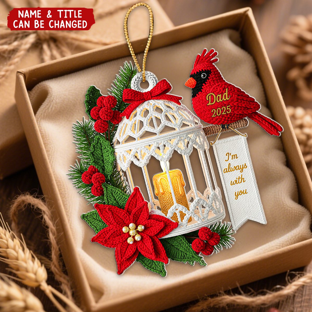 Memorial Cardinal Acrylic Ornament - Personalized Gifts For Loved Ones