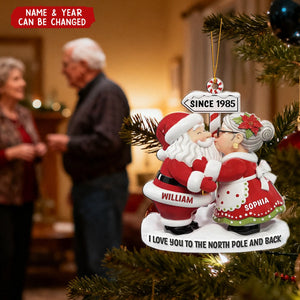 The Claus Couple Goals Personalized Santa Acrylic Ornament -Anniversary Christmas Wedding Gifts For Couples