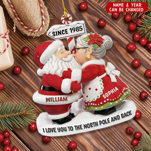 The Claus Couple Goals Personalized Santa Acrylic Ornament -Anniversary Christmas Wedding Gifts For Couples
