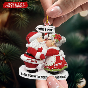 The Claus Couple Goals Personalized Santa Acrylic Ornament -Anniversary Christmas Wedding Gifts For Couples