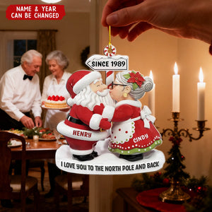 The Claus Couple Goals Personalized Santa Acrylic Ornament -Anniversary Christmas Wedding Gifts For Couples