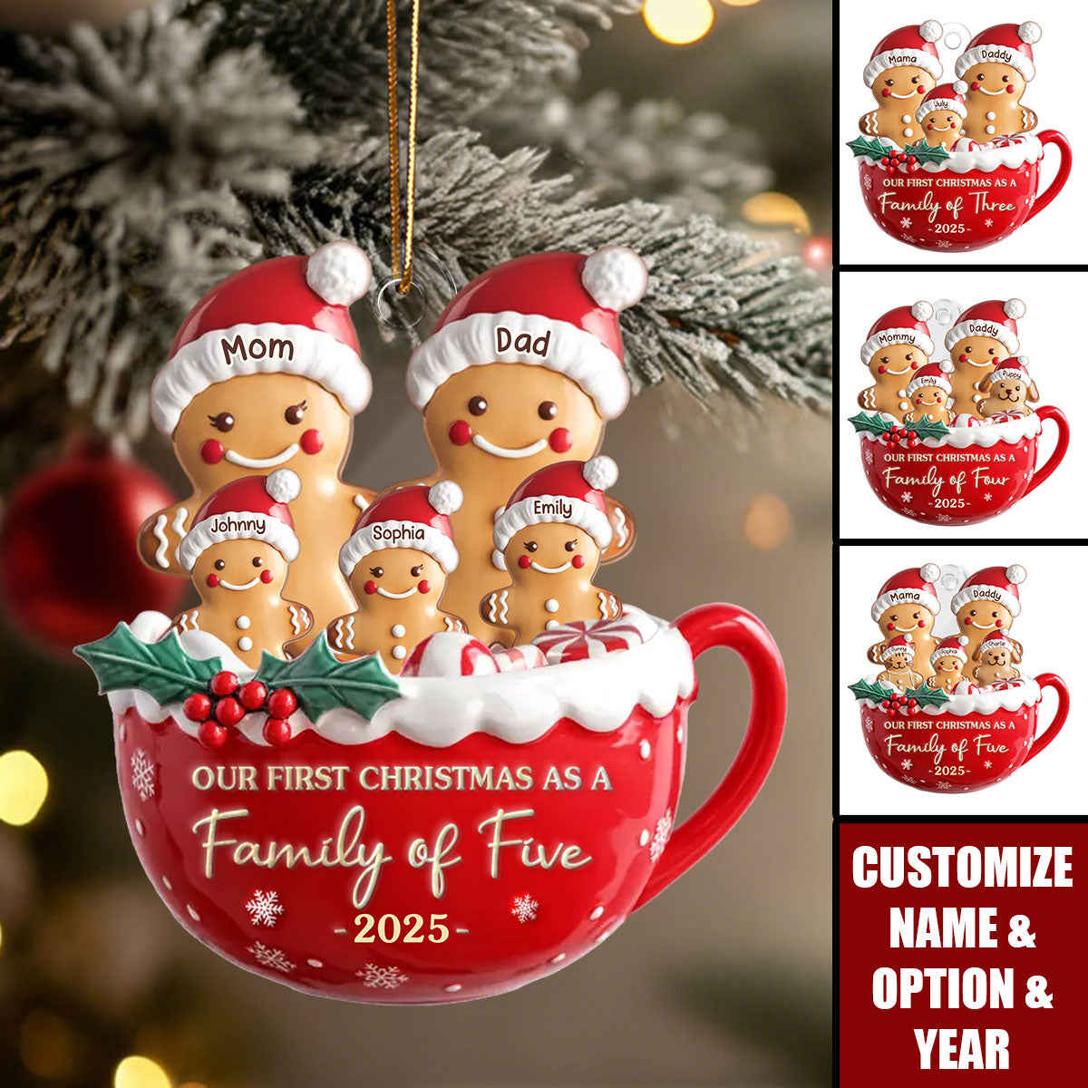 Home Is Where Love Lives Personalized First Christmas Acrylic Ornament - Christmas Birthday Gifts For Mom, Dad, Brother, Sister, Kids