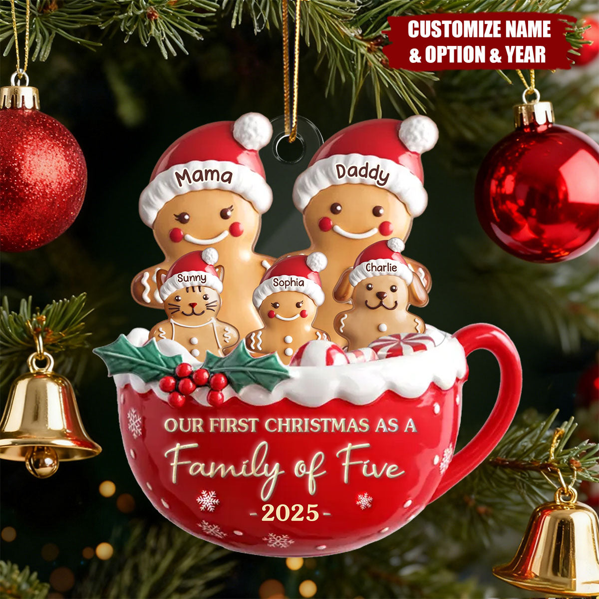 Home Is Where Love Lives Personalized First Christmas Acrylic Ornament - Christmas Birthday Gifts For Mom, Dad, Brother, Sister, Kids