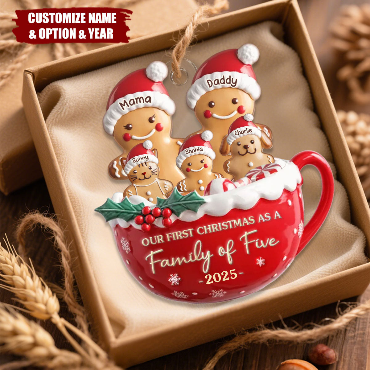 Home Is Where Love Lives Personalized First Christmas Acrylic Ornament - Christmas Birthday Gifts For Mom, Dad, Brother, Sister, Kids