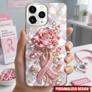 Personalized Faith Hope Love Full Print Phone Case - Breast Cancer Awareness