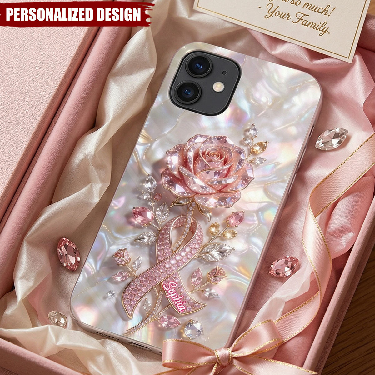 Personalized Faith Hope Love Full Print Phone Case - Breast Cancer Awareness
