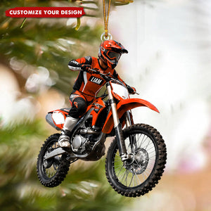 Personalized Dirt Bike Acrylic Ornament, Custom Motocross Rider Gift for Teen Boys