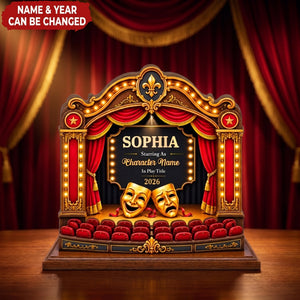 Personalized Theatre Stage Wooden Block, Custom Actor Drama Keepsake