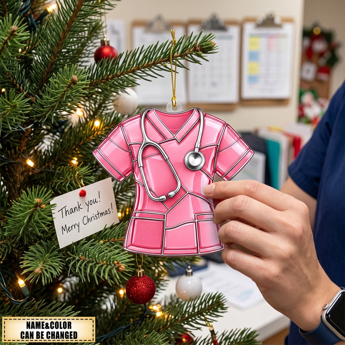 Personalized Nurse Scrub Keepsake, Custom Thank-you Gift For Nurses